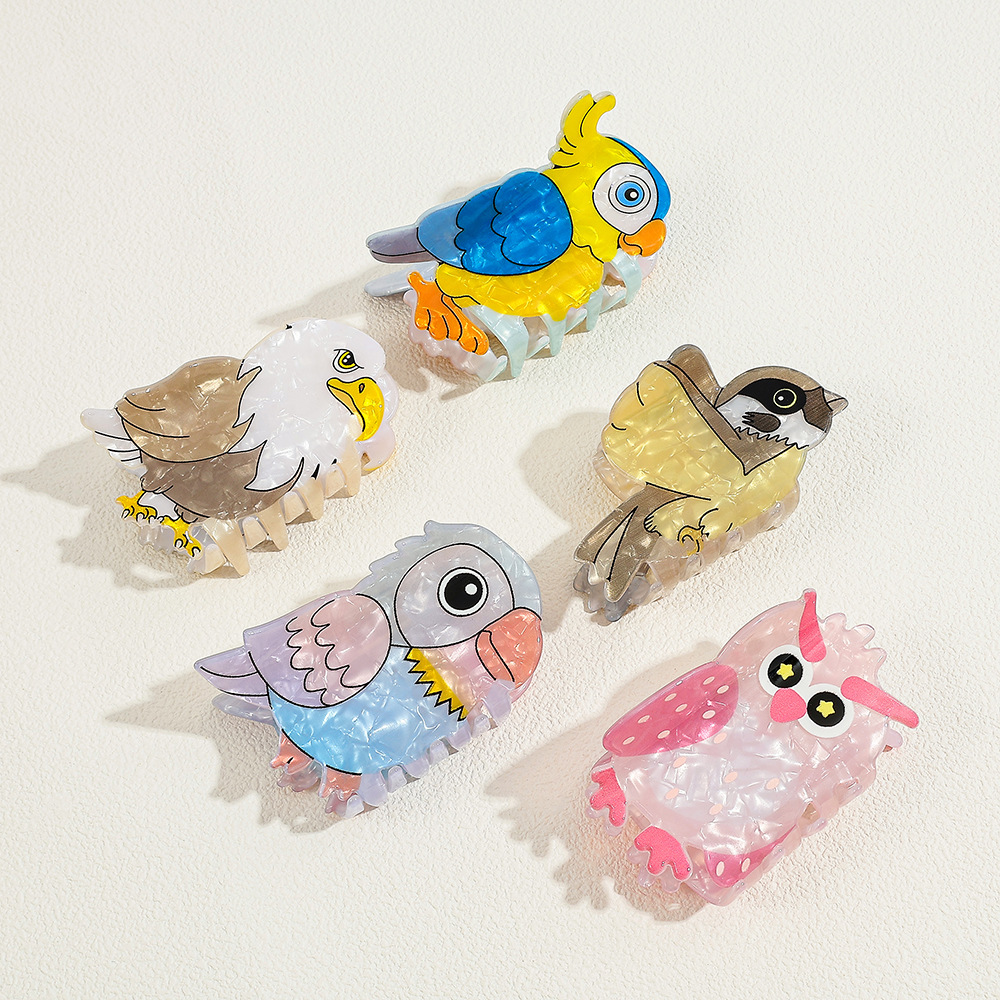 Women'S Eagles Accessories - กิ๊บหนีบผมอะคริลิกลายการ์ตูนนกน่ารัก กิ๊บหนีบผมนกแก้ว นกฮูก นกอินทรี ฉลาม สไตล์คาวาอี้