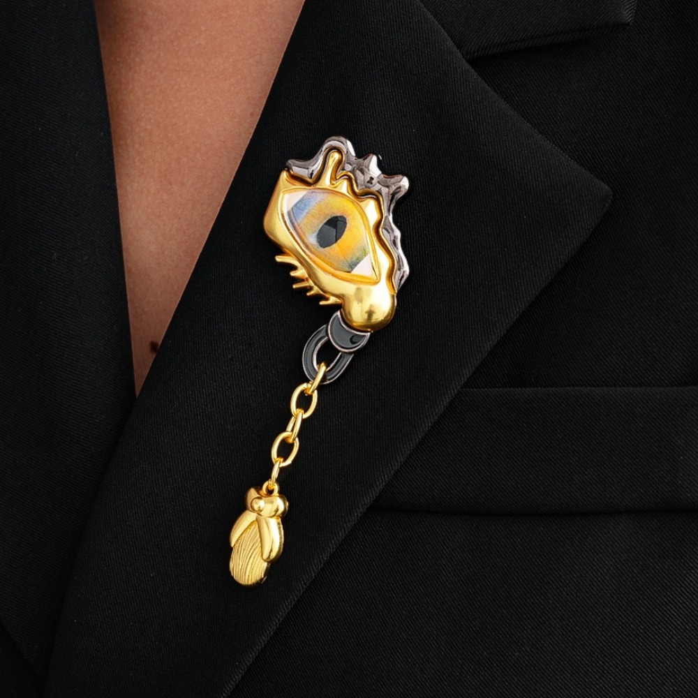 Women Accessories Jewelry - เข็มกลัดโลหะรูปหยดน้ำประดับพู่ห้อย ดีไซน์หรูหรา สำหรับผู้หญิง แฟชั่นเก๋ไก๋ ใช้ตกแต่งเสื้อโค้ท สูท