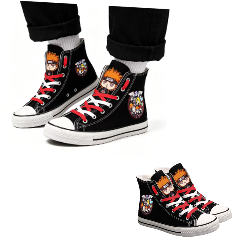 Women'S Accessories Gift Ideas - รองเท้าผ้าใบหุ้มข้อ Naruto Uzumaki สำหรับผู้ชายและผู้หญิง รองเท้าลำลองแบบแบน รองเท้าคู่รัก