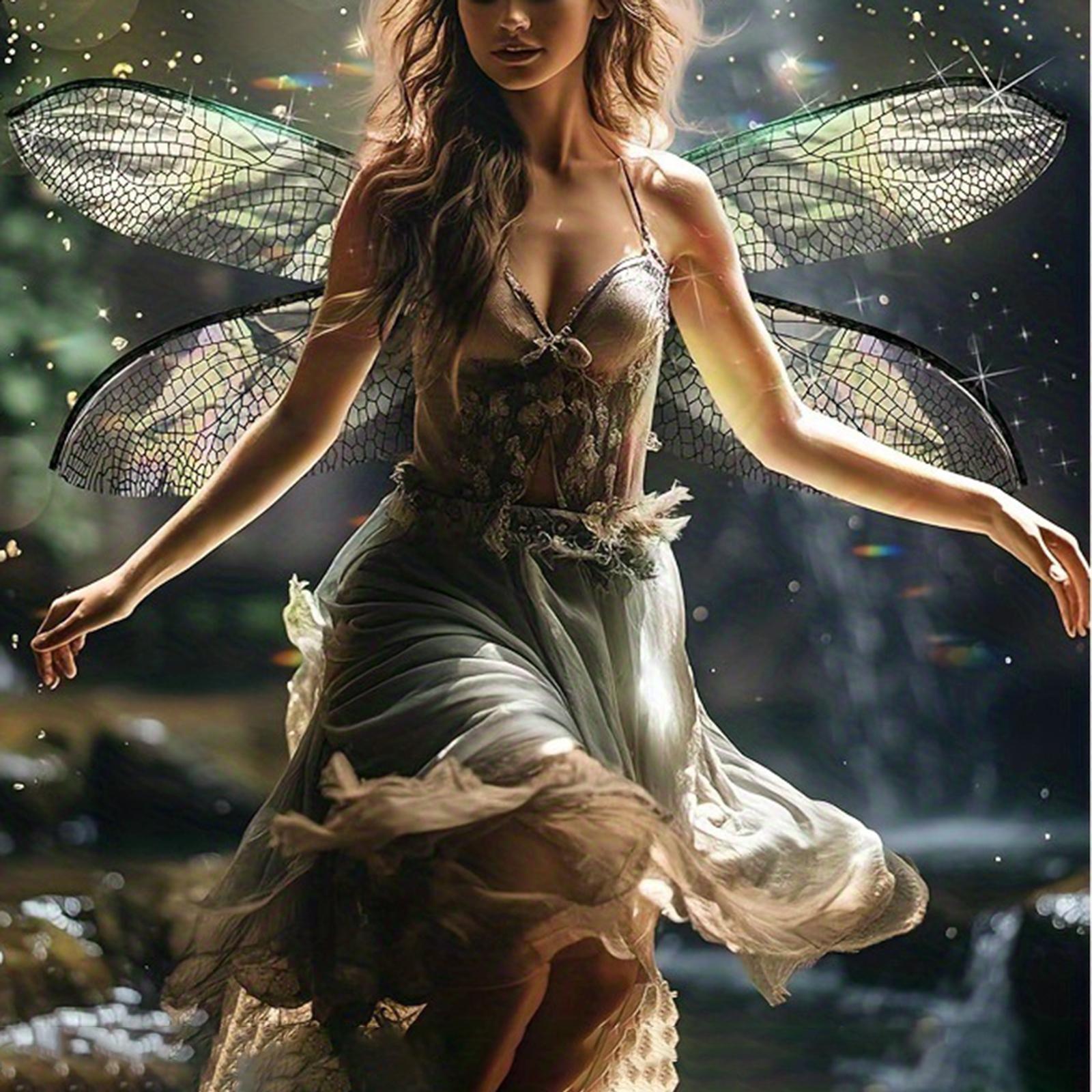 Women Accessories Photos - Fairy Dragonfly ปีกสําหรับเด็กผู้ใหญ่ชุดเจ้าหญิงปีก Glitter Halloween Party