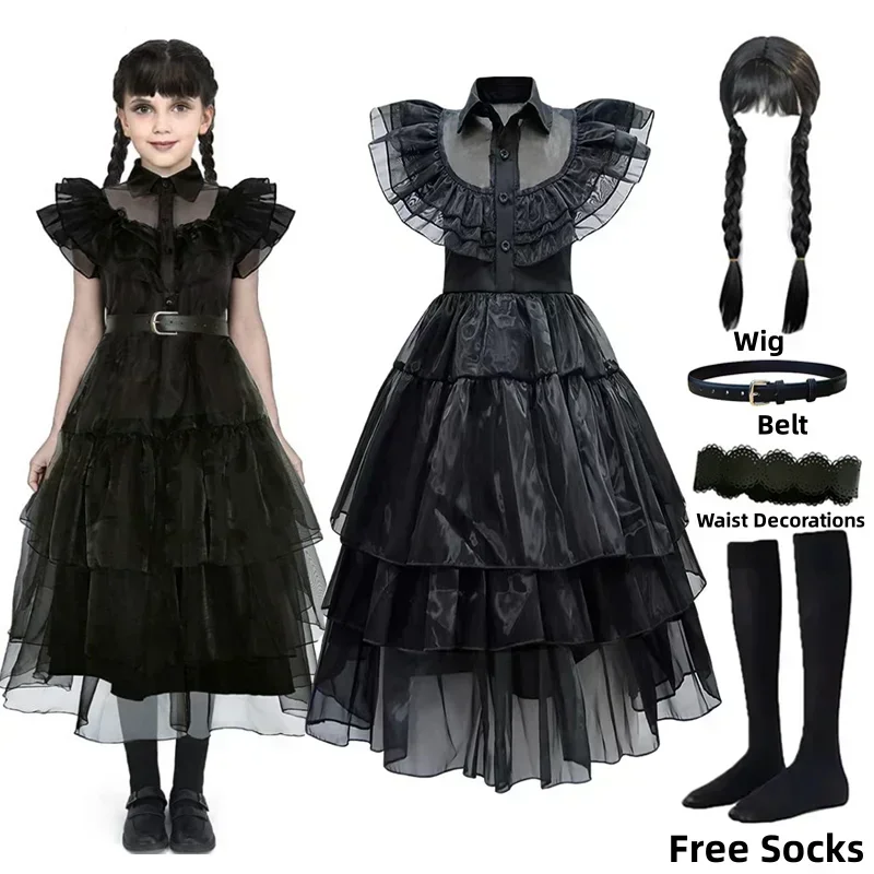 Women'S Clothing And Accessories - ชุดเจ้าหญิงแม่มดดำสำหรับเด็กผู้หญิง ชุดคอสเพลย์ ปาร์ตี้ฮาโลวีน เสื้อผ้าเต้นรำ พร้อมเครื่องประดับ