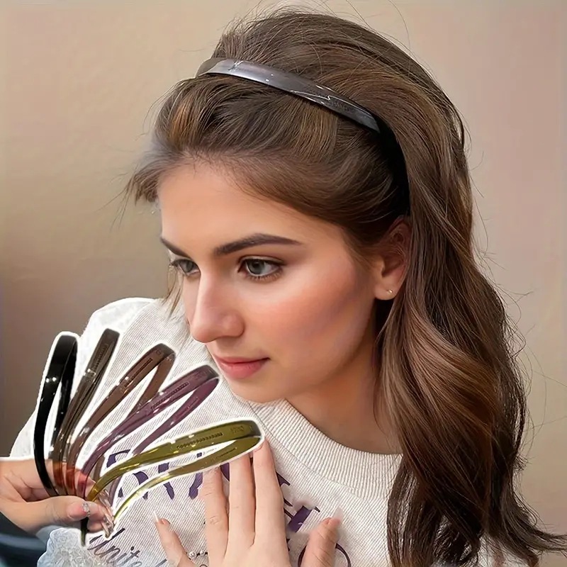 Women Accessories Photos - ใหม่อินเทรนด์แว่นตากันแดดกรอบอะคริลิค Hairbands สําหรับผู้หญิงฟันแถบคาดศีรษะ Anti-SLIP ผม Hoop