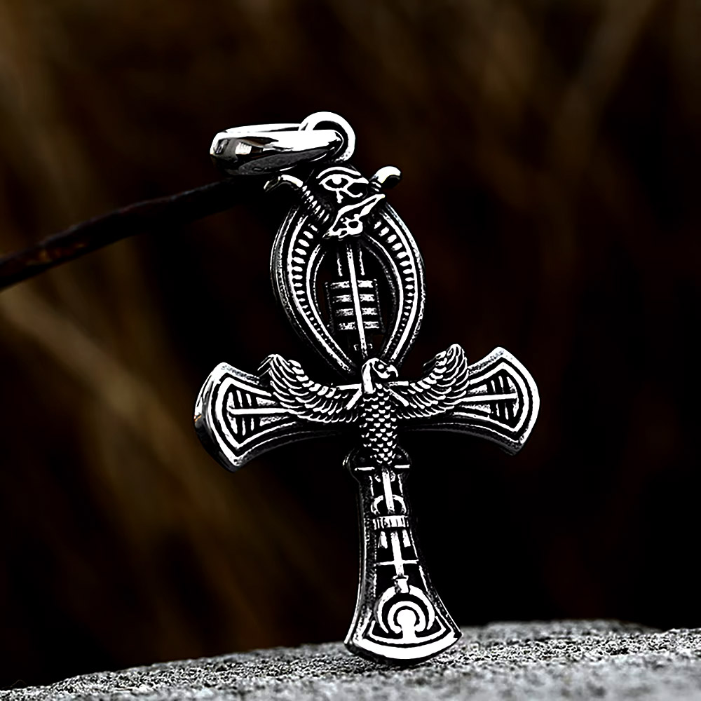Women'S Eagles Accessories - จี้สร้อยคอรูปอันค์รูปนกอินทรีสไตล์เรโทร ทำจากสแตนเลส เครื่องรางอียิปต์สำหรับผู้ชายและผู้หญิง เครื่องประดับแฟชั่นสไตล์พังก์ฮิปฮอป