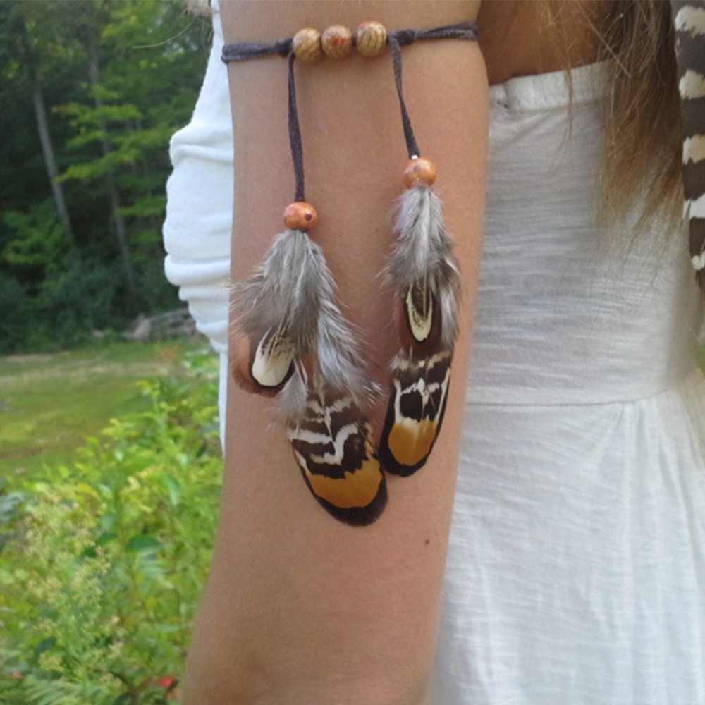 Women'S African Accessories - ยิปซี Hippie เชือก Feather อุปกรณ์เสริมผม TRIBAL