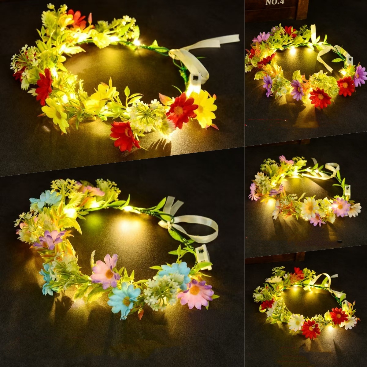 Women Accessories Photos - มงกุฎดอกไม้เรืองแสง LED ที่คาดผม พวงมาลัยดอกไม้เรืองแสง สำหรับเด็กและผู้ใหญ่ งานแต่งงาน
