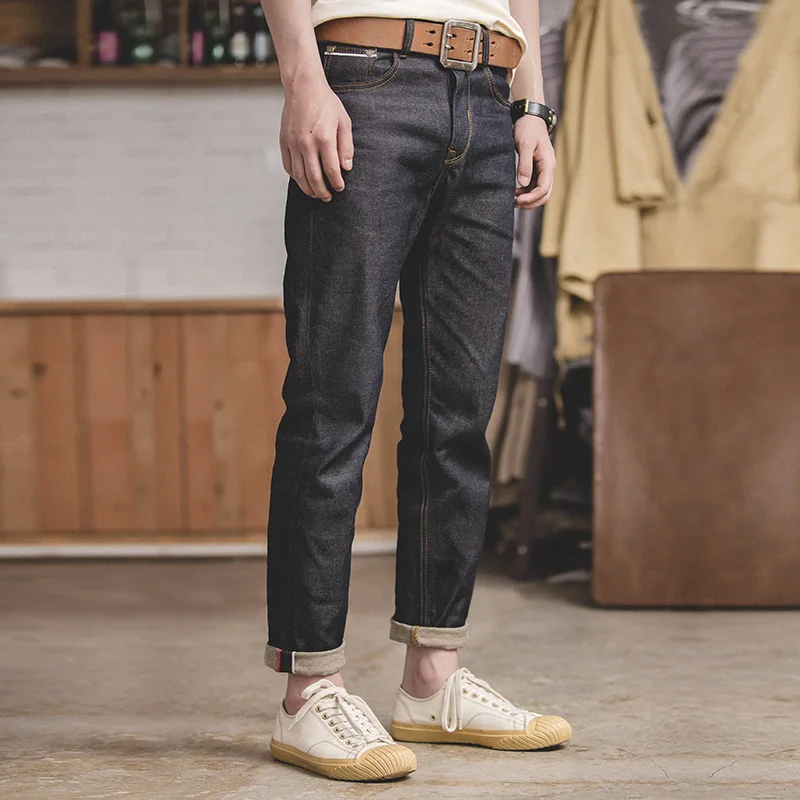 Levis Jeans 501 - กางเกงยีนส์เดนิมดิบทรงเทเปอร์ดีไซน์เรโทร Maden Retro 11.6 ออนซ์ ผ้าฝ้ายเซลฟ์วิดจ์