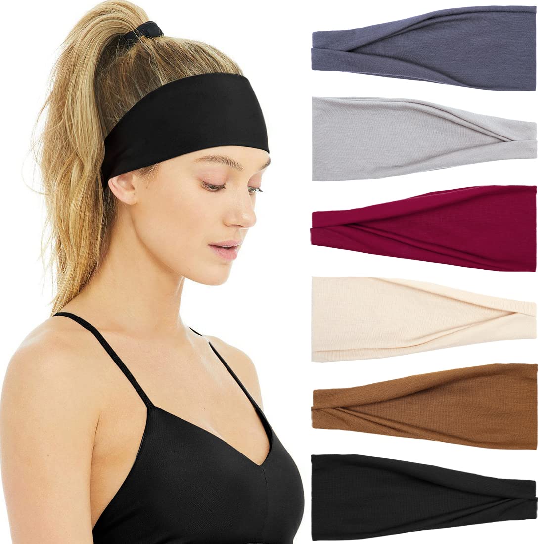 Women'S Running Accessories - ที่คาดผมสำหรับผู้หญิงที่คาดผมกันเหงื่อแบบนุ่มยืดหยุ่นแถบคาดศีรษะสำหรับออกกำลังกายโยคะวิ่งเครื่องประดับผม