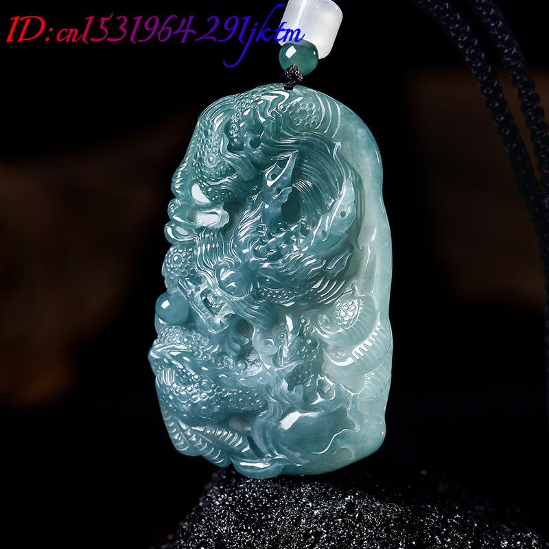 หยกพม่าธรรมชาติจี้มังกรสร้อยคอ - Women Accessories Jewelry บทวิจารณ์และราคา