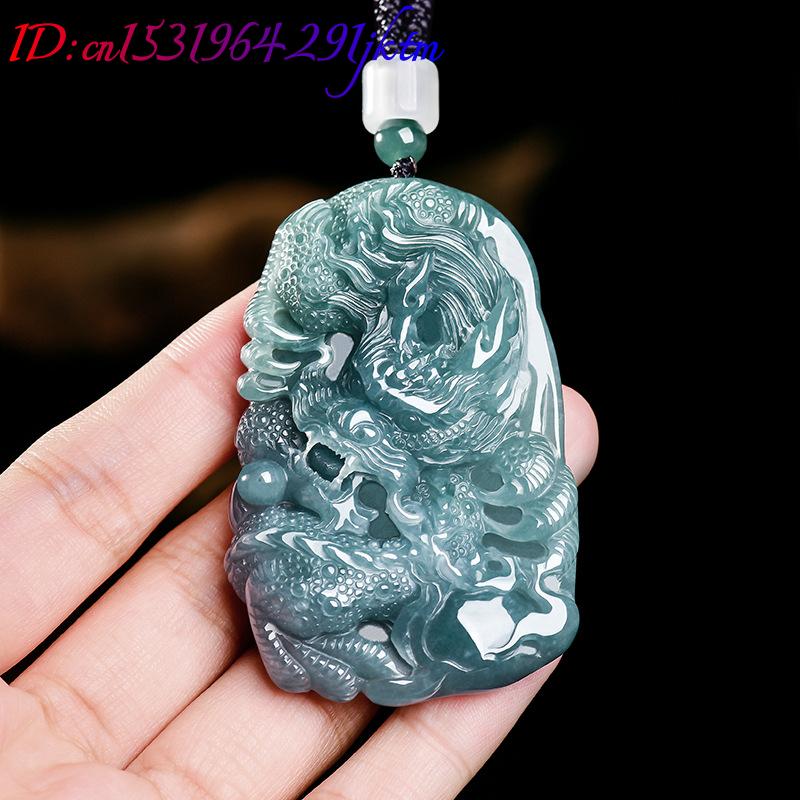 หยกพม่าธรรมชาติจี้มังกรสร้อยคอ - Women Accessories Jewelry บทวิจารณ์และราคา