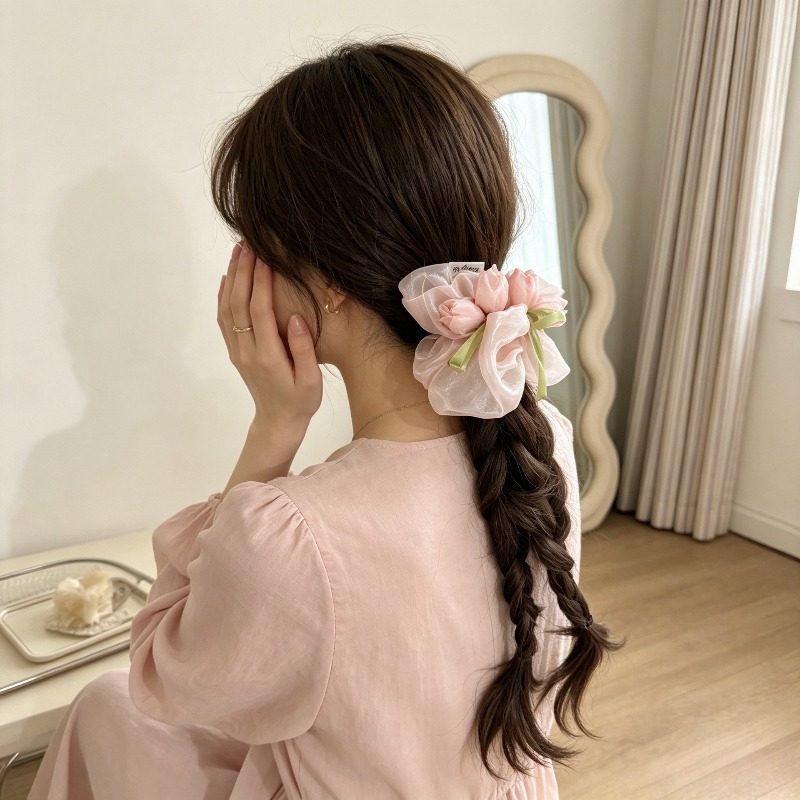 ยางรัดผมแบบยืดหยุ่นลายดอกทิวลิ - Women Accessories Photos บทวิจารณ์และราคา