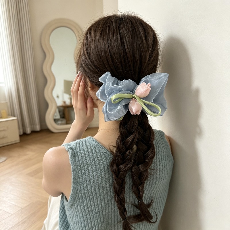 ยางรัดผมแบบยืดหยุ่นลายดอกทิวลิ - Women Accessories Photos บทวิจารณ์และราคา