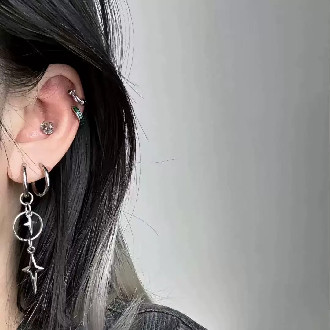 ต่างหูจี้รูปดาวกางเขนสไตล์พังก - Women'S Emo Accessories บทวิจารณ์และราคา