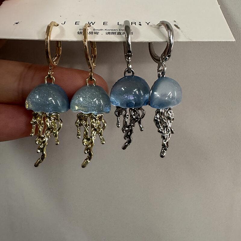 ต่างหูจี้รูปแมงกะพรุนสีฟ้าน่าร - Women'S Emo Accessories บทวิจารณ์และราคา