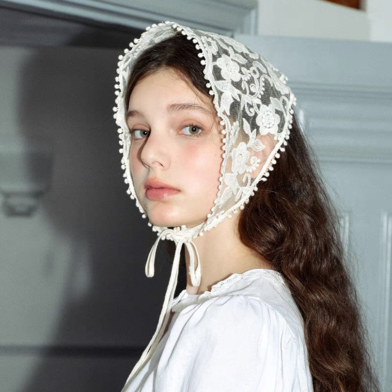ผ้าพันคอลูกไม้ลายดอกผมทอสีขาวย - Women Accessories Photos บทวิจารณ์และราคา