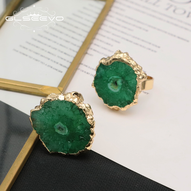 GLSEEVO สีเขียวหินธรรมชาติแหวน - Women'S Accessories Gift Ideas บทวิจารณ์และราคา