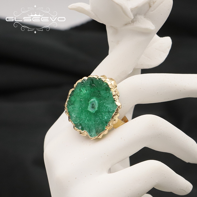 GLSEEVO สีเขียวหินธรรมชาติแหวน - Women'S Accessories Gift Ideas บทวิจารณ์และราคา