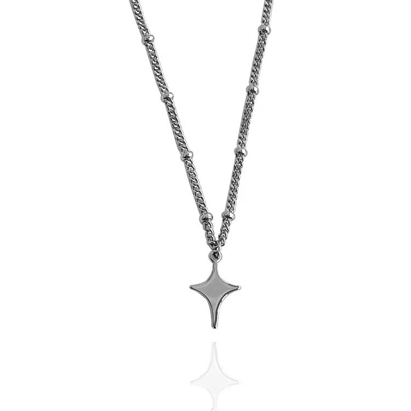 Kpop GothเงินสีStarจี้สร้อยคอส - Women'S Emo Accessories บทวิจารณ์และราคา