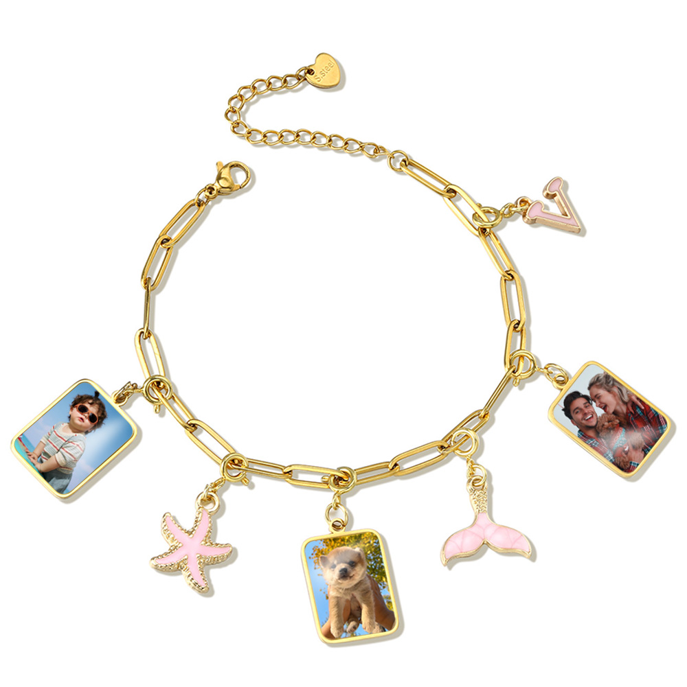สร้อยคอจี้ธงตัวอักษรภาพถ่ายแบบ - Women Accessories Photos บทวิจารณ์และราคา