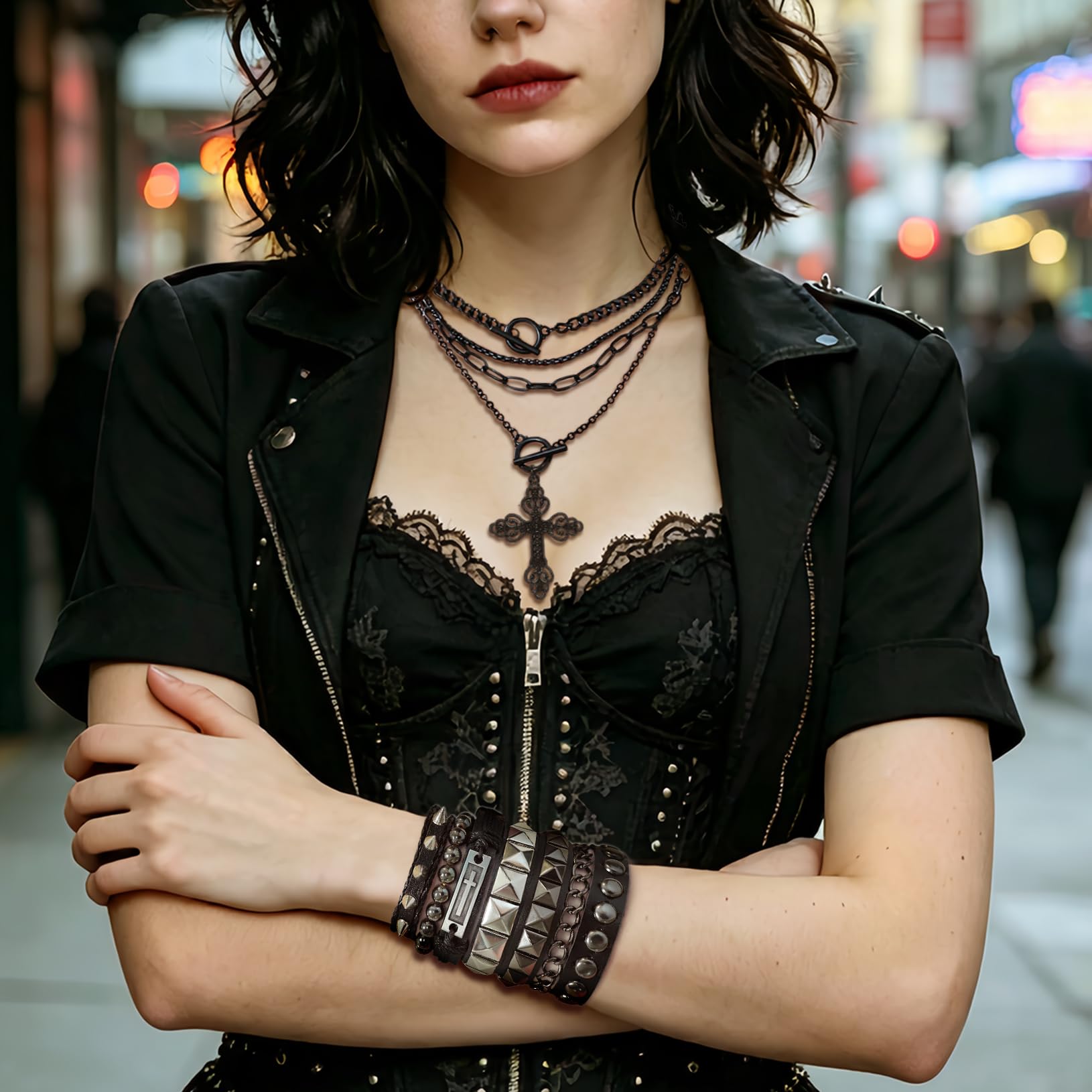 จี้กางเขนสไตล์กอธิค สร้อยคอแบบ - Women'S Emo Accessories บทวิจารณ์และราคา