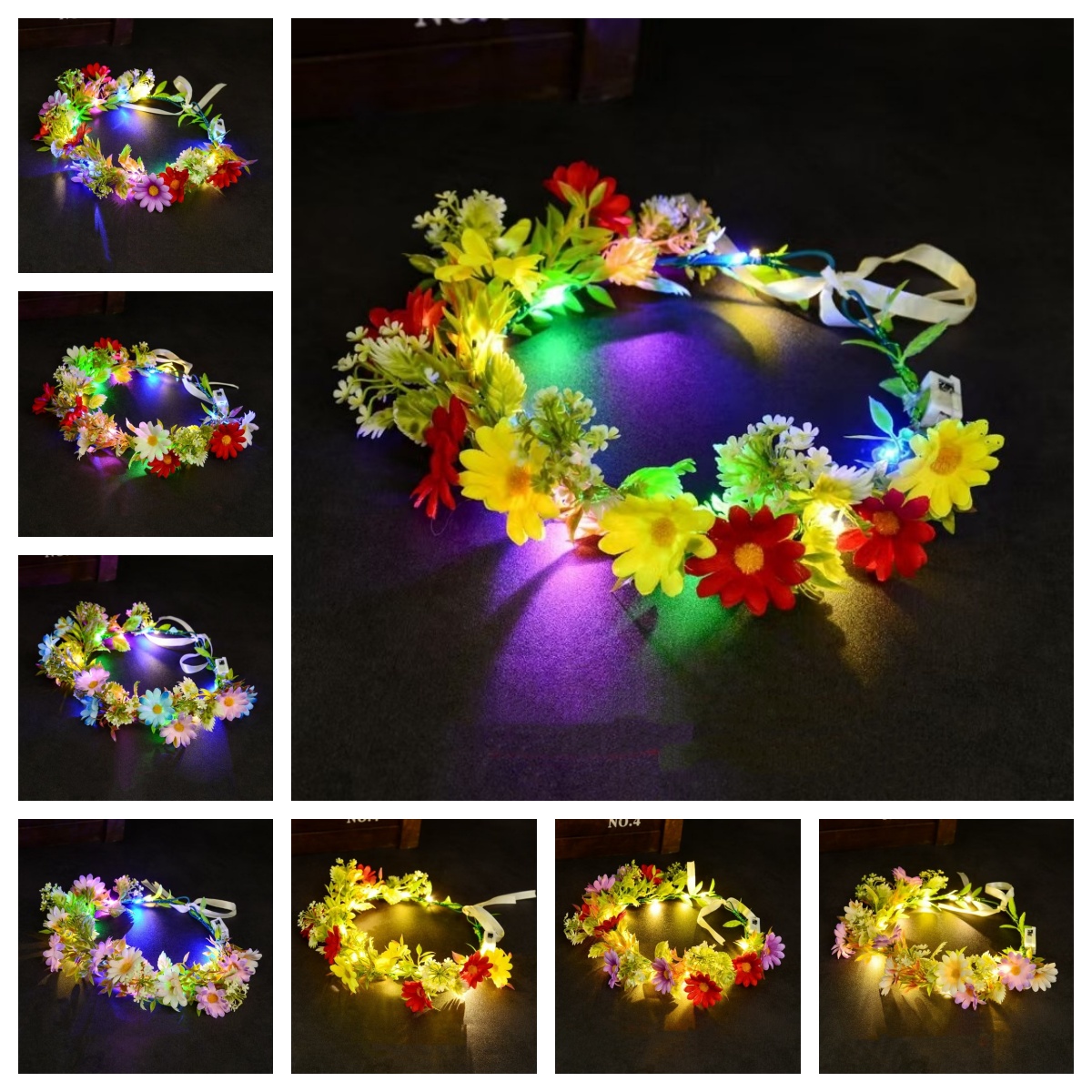 มงกุฎดอกไม้เรืองแสง LED ที่คาด - Women Accessories Photos บทวิจารณ์และราคา