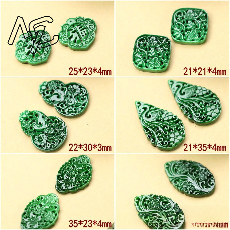 2 ชิ้น DIY หยกเขียวธรรมชาติแบบ - Women Accessories Jewelry บทวิจารณ์และราคา