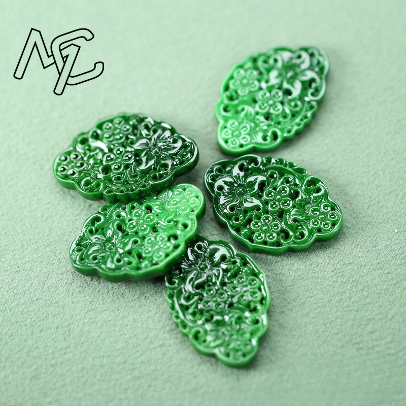 2 ชิ้น DIY หยกเขียวธรรมชาติแบบ - Women Accessories Jewelry บทวิจารณ์และราคา