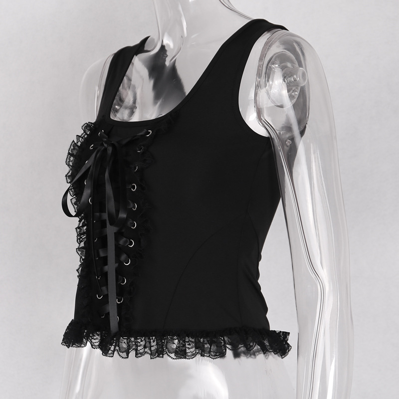 เสื้อครอปคอเหลี่ยมผูกเชือก แฟช - Women'S Clothing And Accessories บทวิจารณ์และราคา