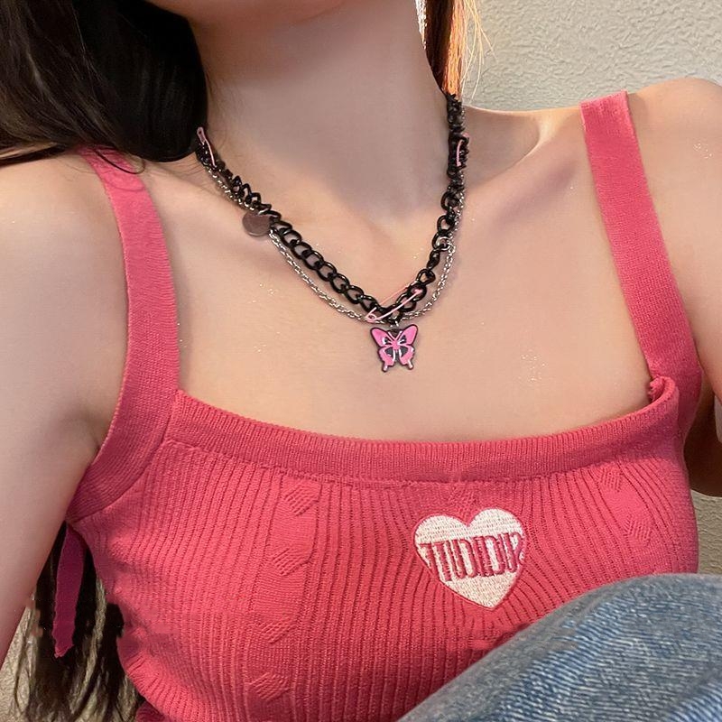สร้อยคอลูกปัดปัก Y2k วินเทจสีช - Women'S Emo Accessories บทวิจารณ์และราคา